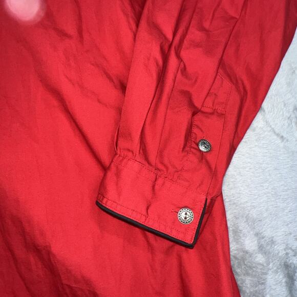 Westbound Red Embroidered Bead Embellished Native American Shirt Women Sz L - Picture 2 of 13